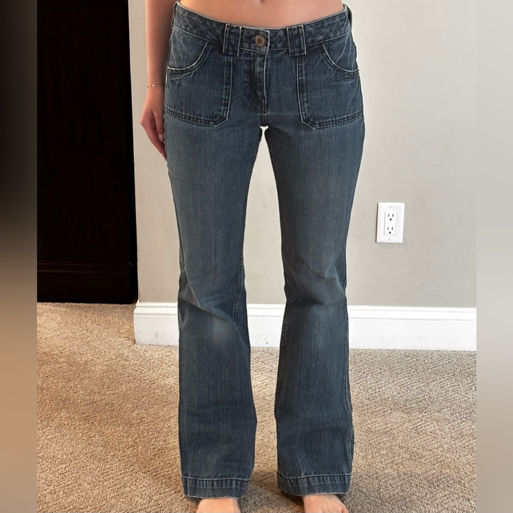 Vintage Banana Republic Blue Flare Wide Leg Jeans